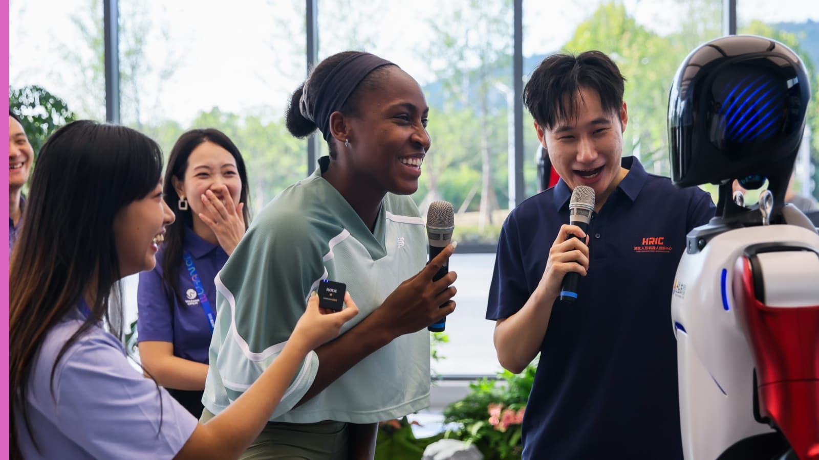 Coco Gauff talks to Tennis365 after dancing with robots in Wuhan